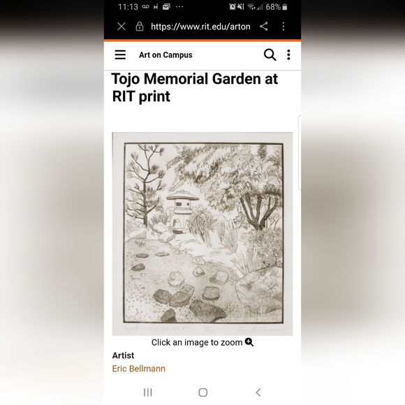 Eric Bellmann pencil signed Tojo Memorial Garden RIT 22/200 etching print framed - Picture 10 of 11